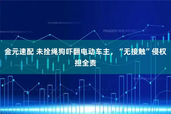 金元速配 未拴绳狗吓翻电动车主，“无接触”侵权担全责