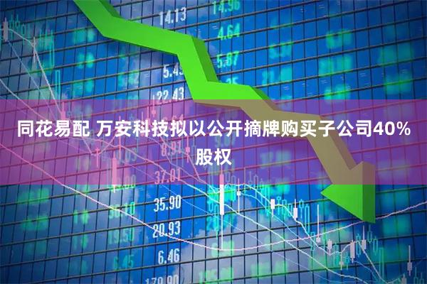 同花易配 万安科技拟以公开摘牌购买子公司40%股权